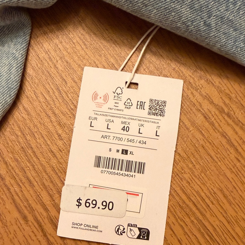 Pull&Bear Men’s Light Blue Denim Jacket - Picture 5 of 5